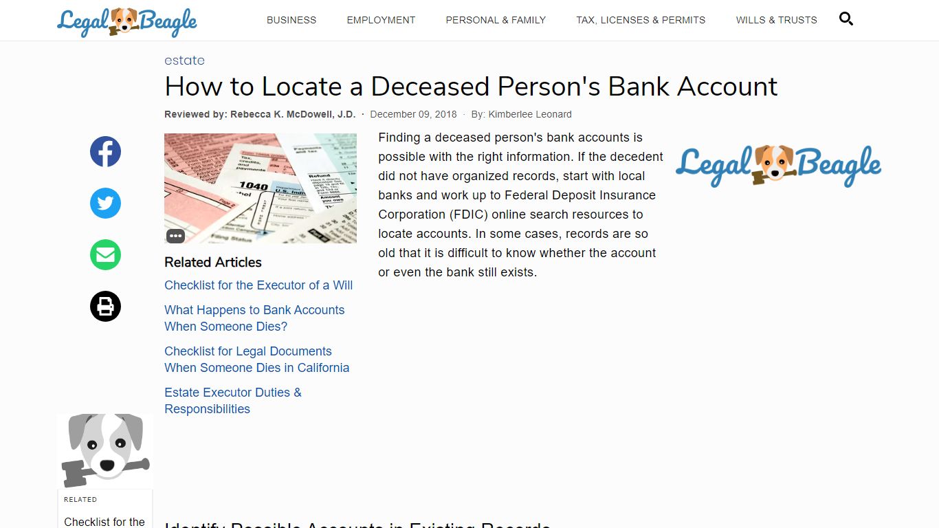 How to Locate a Deceased Person's Bank Account - Legal Beagle